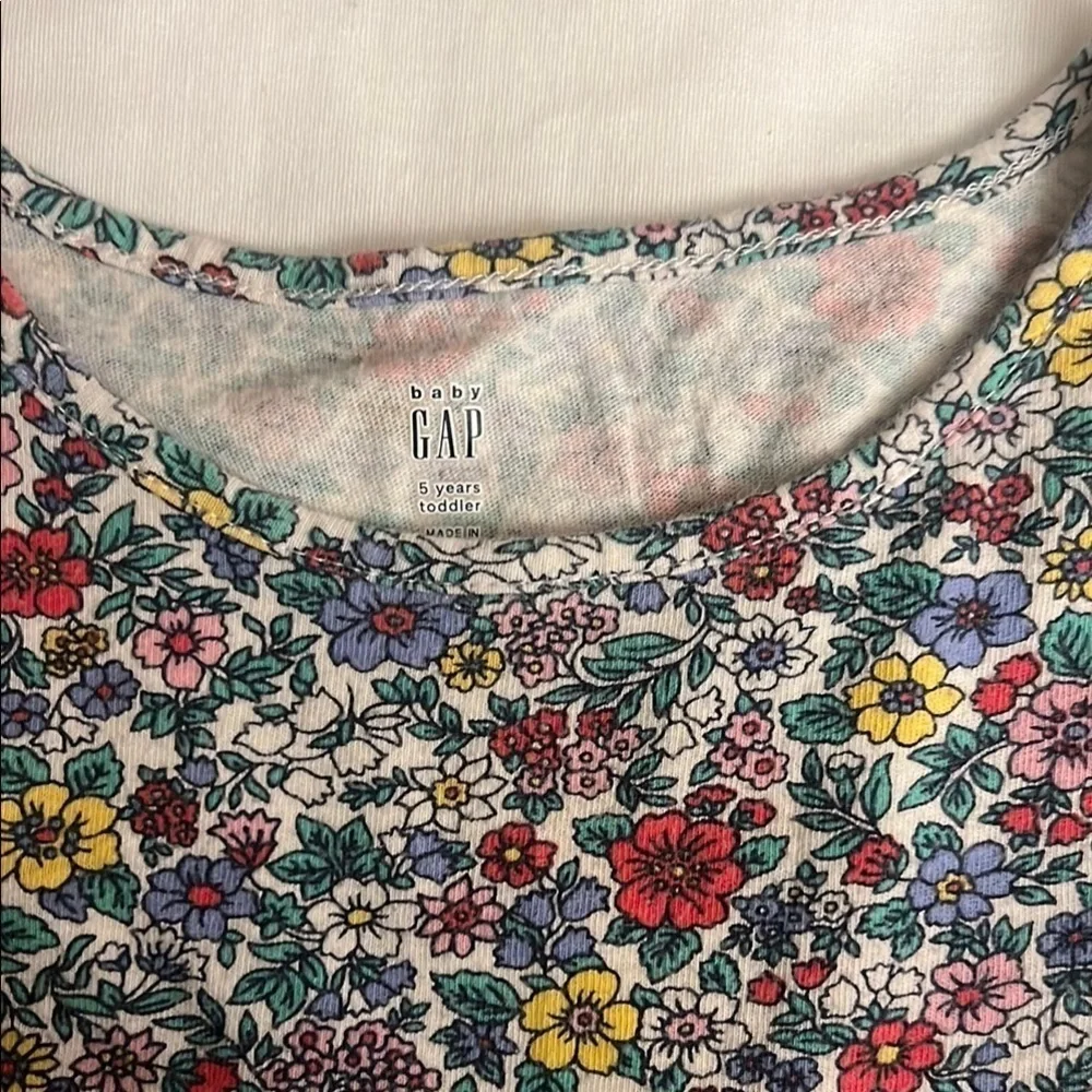 GAP Red and Blue Casual Dress with Floral Print
